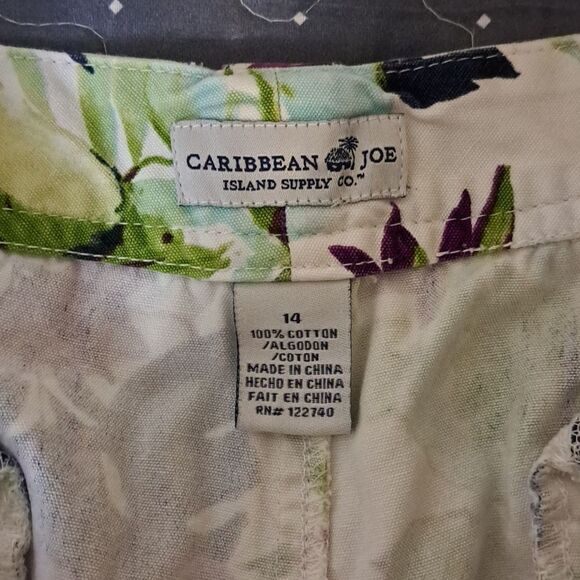 Caribbean Joe floral bermuda shorts size 14 - Picture 2 of 4
